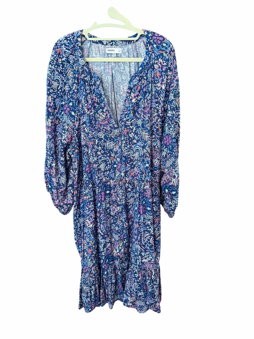 Sonoma Floral Print Lightweight Dress 2X